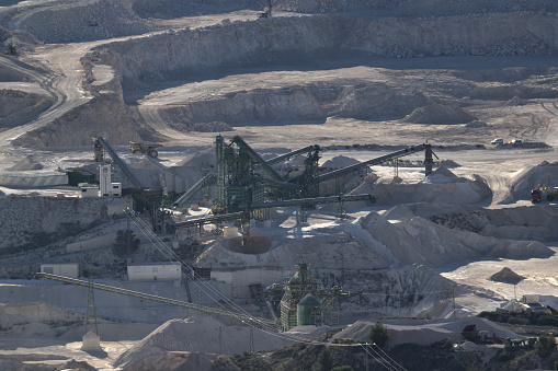 An operational open cast mine in the Spanish mountains close to Fortuna