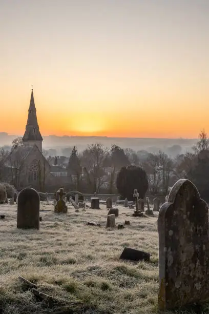 Photo of Frosty graveyard sunrise