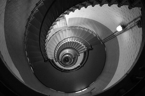 Spiral staircase in a lighthouse in Florida