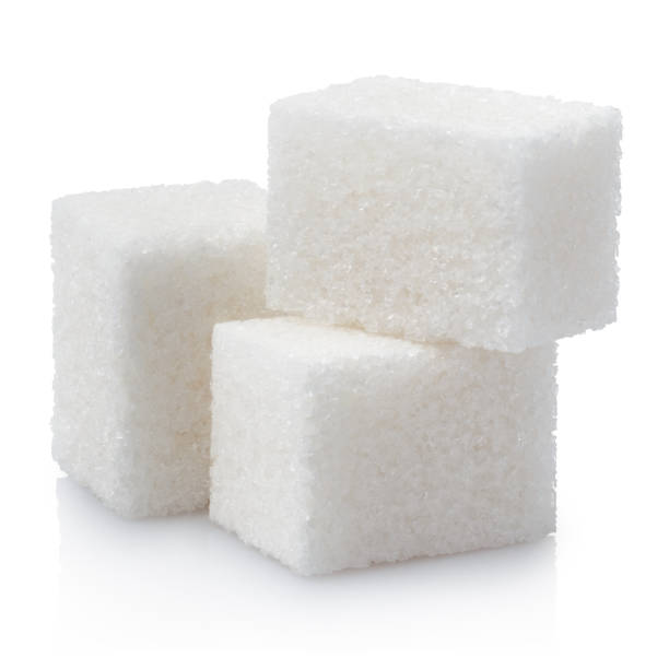 istock Close-up of three white sugar cubes on white 1450424744