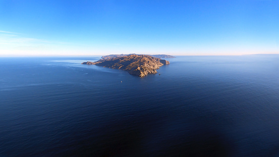 Aerial view of Catalina Island off the coast of southern California.