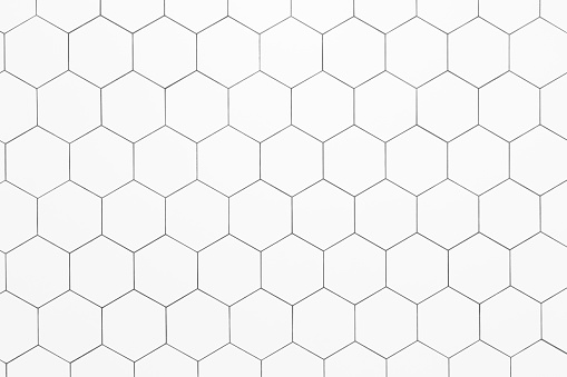 Hexagon ceramic tiles made for flooring, back splash or showers / bath tubs.
