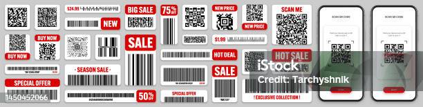 Product Scan Stickers Product Barcodes And Qr Codes Smartphone Application Scanner App Sale ...