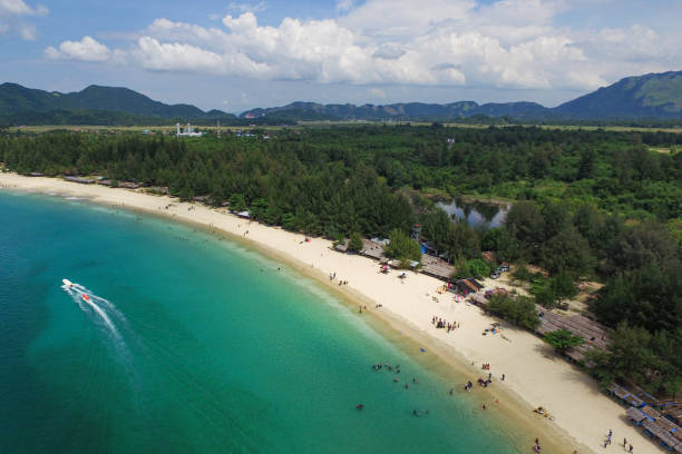 istock Lampuuk beach from the air 1450453837