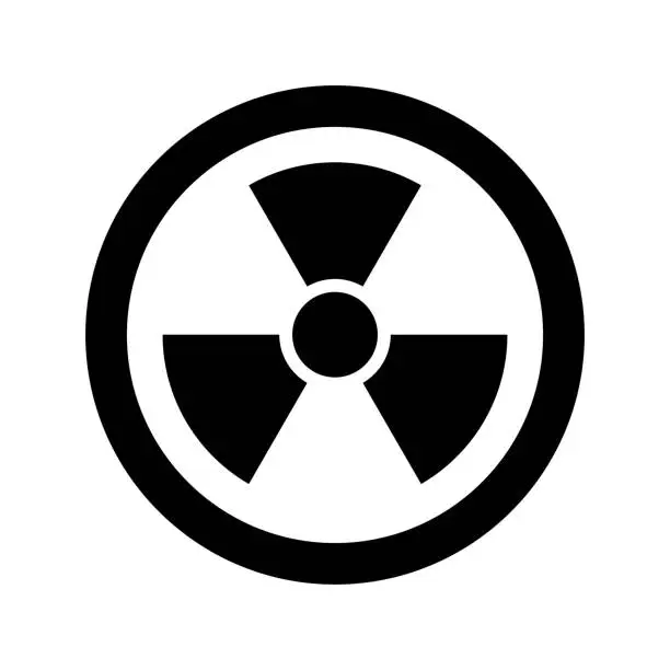 Vector illustration of Radioactivity vector sign. Nuclear power icon.