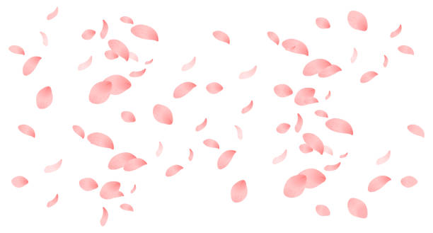 春と桃の花びらのシームレスなパターン背景 - 桜吹雪点のイラスト素材／クリップアート素材／マンガ素材／アイコン素材