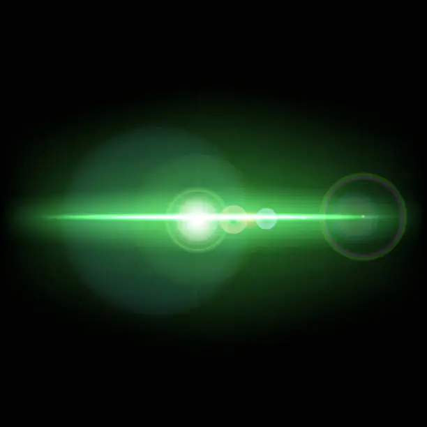 Vector illustration of Abstract background with green lens flare
