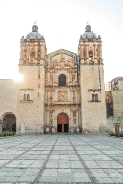 Exterior of Santo Domingo Church in Oaxaca City downtown, Mexico