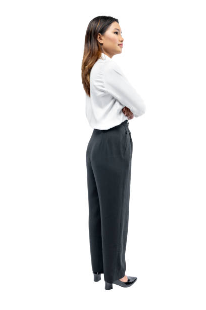 istock Asian businesswoman standing with folded arms 1450464607