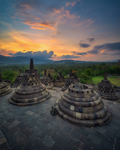 istock Beautiful Sunrise from Borobudur, Central Java. Picture taken on November. 2018. 1450472121