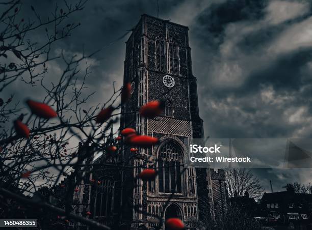 Exterior Of The Church Of St Edmund Southwold Suffolk England With Dark Clouds Stock Photo - Download Image Now