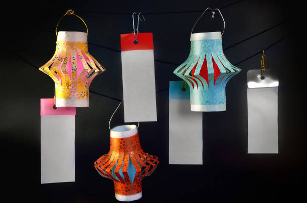 istock Ornament of Tanabata on the Black Background 1450503570