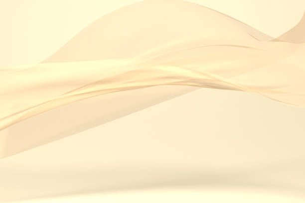 istock Abstract background in soft curvy and dynamic beige fabric 1450506230