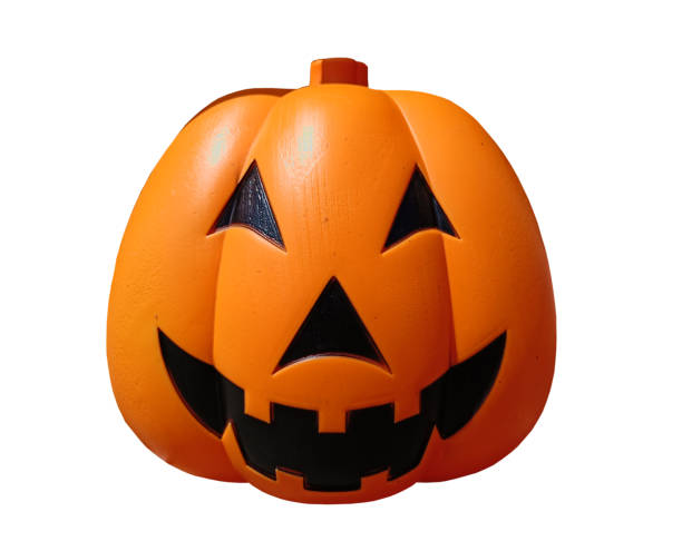 istock Angry Orange Pumpkin for Halloween isolated on white background with clipping path 1450509619