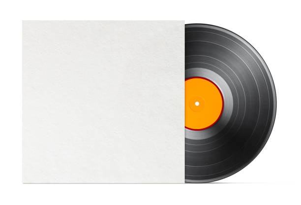 Vinyl LP record with paper sleeve stock photo