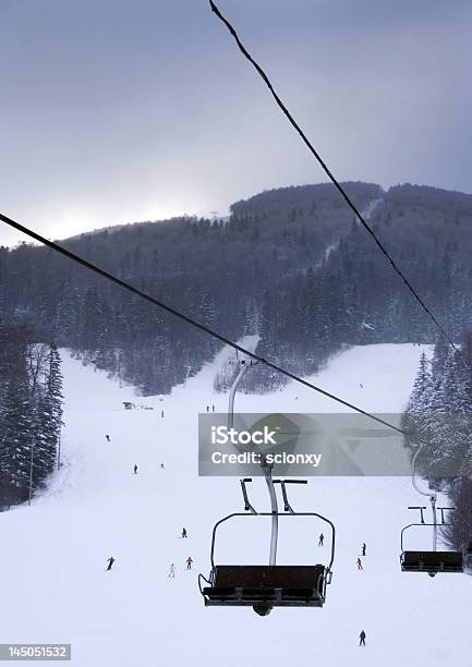 Sciistica Resort - Fotografie stock e altre immagini di Albero - Albero, Ambientazione esterna, Andare giù