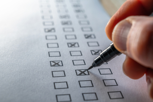 crosses are set in the multiple choice test in detail
