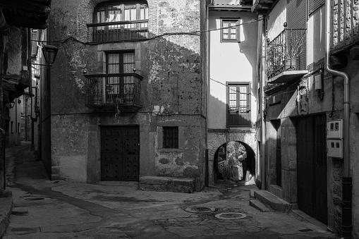 Old town of San Martin del Castañar. Spain.
