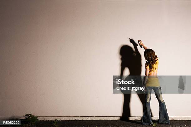 Female Graffiti Artist With Copyspace Stock Photo - Download Image Now - Art, Art And Craft, Boundary