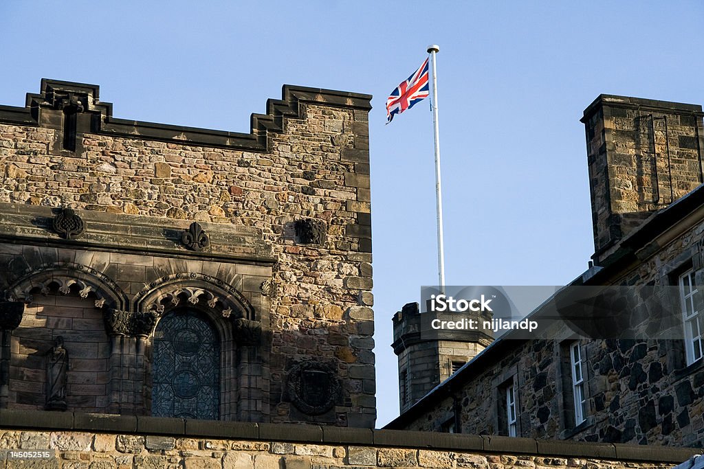 영국 플랙 top of Edinburgh 성 - 로열티 프리 0명 스톡 사진