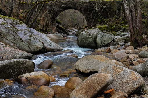 Francia river. Landscape in the Batuecas Natural park. Spain.