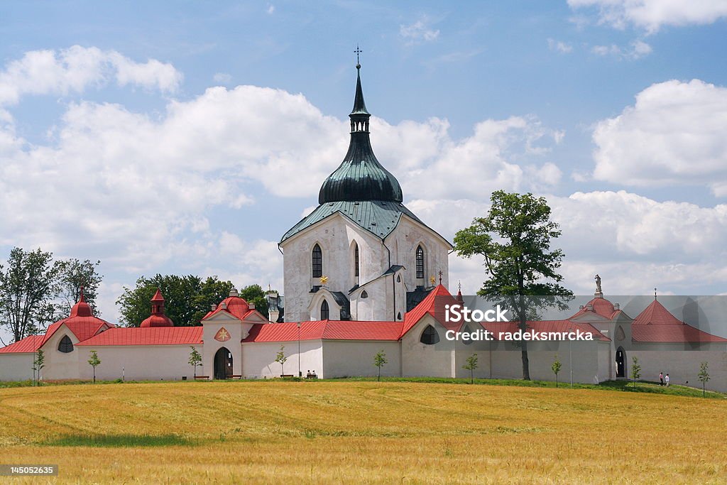 Pilgrimage Church 3. Pilgrimage Church of St. John of Nepomuk on Zelena hora (Green hill) Church Stock Photo