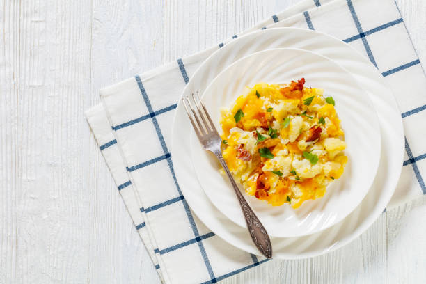 istock cauliflower bacon cheese casserole on white plate 1450530816