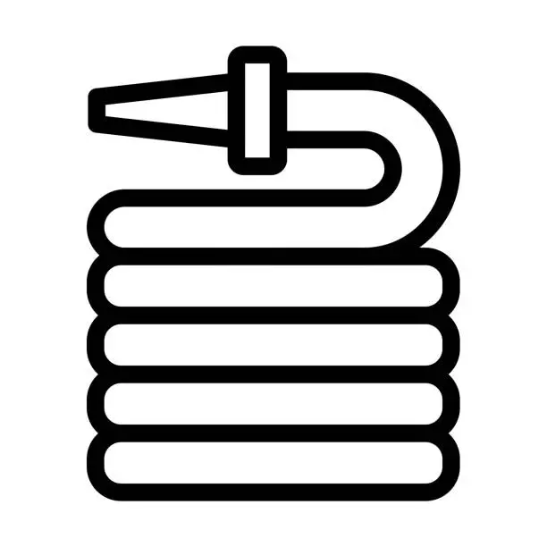 Vector illustration of Garden Hose Thick Line Icon