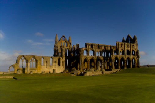 A view of Whitby Abbey in North Yorkshire, England
