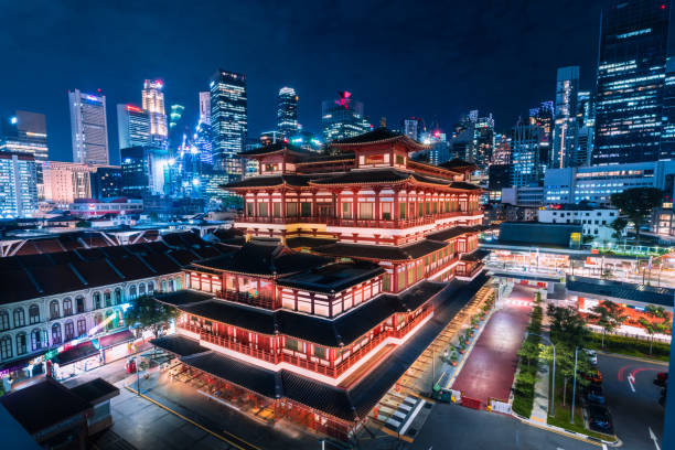 il tempio - temple singapore city singapore buddhism foto e immagini stock