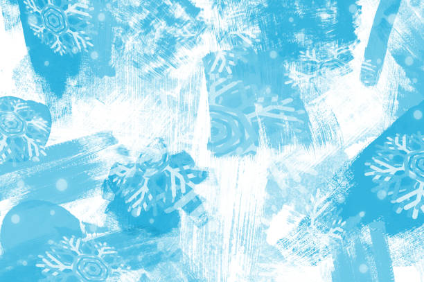 ilustraciones, imágenes clip art, dibujos animados e iconos de stock de dibujo de pintura abstracta e ilustración de fondo de cristal de nieve - ice crystal textured ice winter