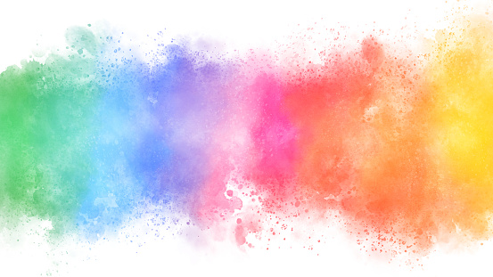 Colorful watercolor brushstrokes, walls, patterns, background