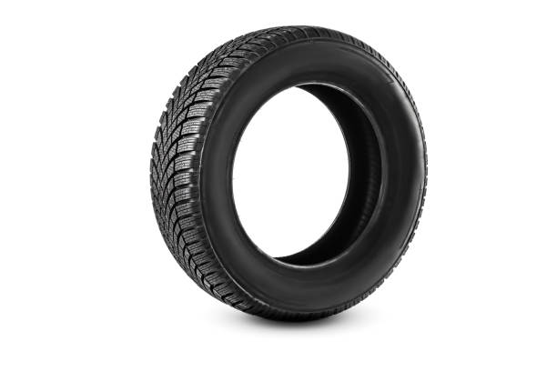 istock Winter Car tire for snow isolated on white background with copy space for text.  New automobile tyre. 1450536981