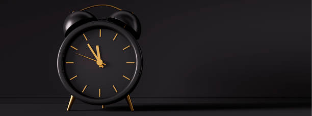 Black and golden vintage alarm clock