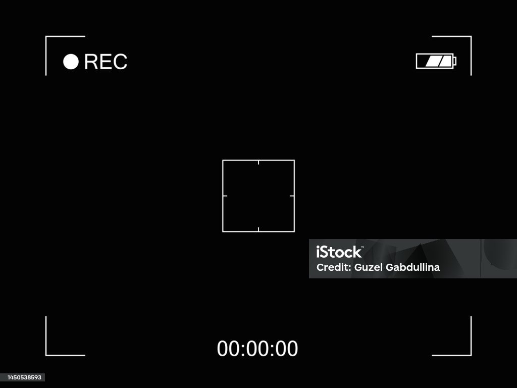 Recording Camera Graphics Vector Black Background With Camera Recording Screen Stock Illustration ...