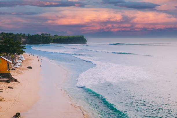istock Holiday beach with sunset sky and ocean in Bali 1450538645