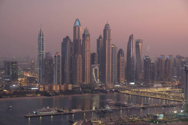 istock UAE Dubai cityscape skyline city night view 1450543573