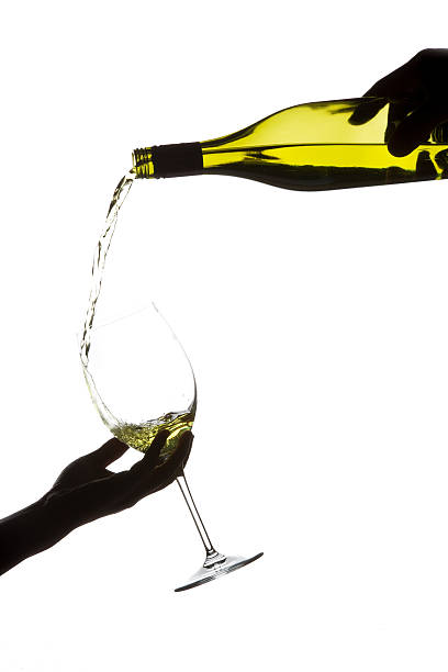 Pouring white wine