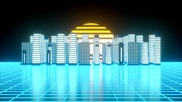 istock Skyscrapers in Metaverse Futuristic Abstract Background 1450550088