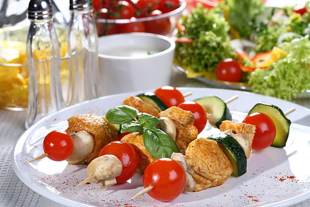 istock Grilled meat and vegetables 145055427