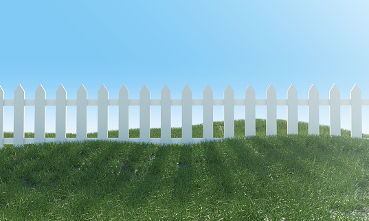 White fence and grass