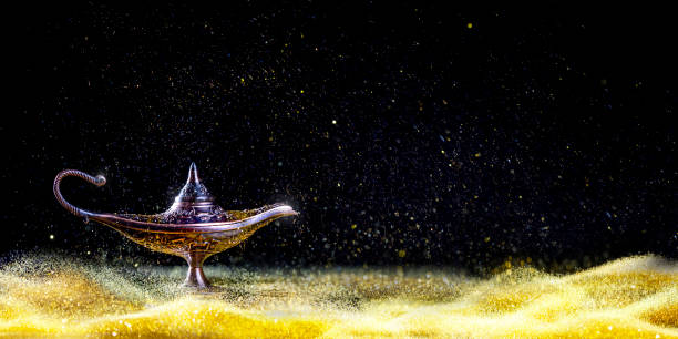 istock aladdin's lamp and gold dust 1450558335