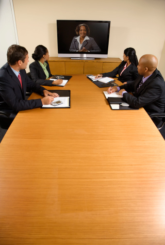 Corporate Conference Call Business Meeting Stock Photo - Download Image