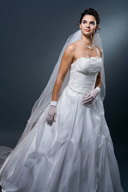 istock Bride in white wedding dress 145056435
