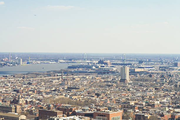 istock South Philadelphia Seen from Downtown Philly, Delaware River, Suspension Bridge 145056616