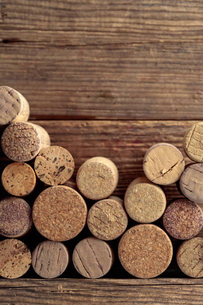 istock Closeup of used wine corks. 1450567224