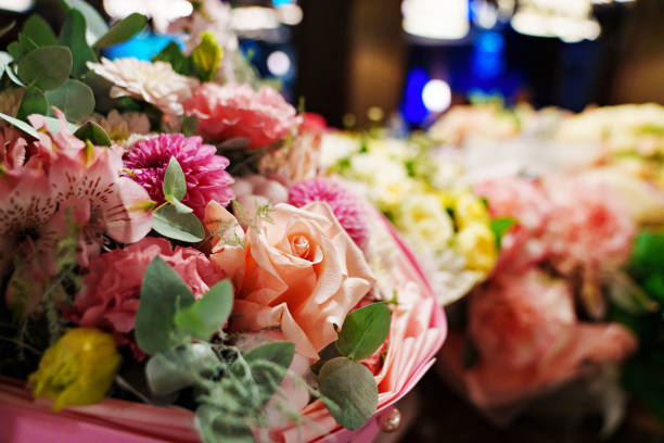 istock lots of bouquets. different beautiful floral arrangements. 1450567276