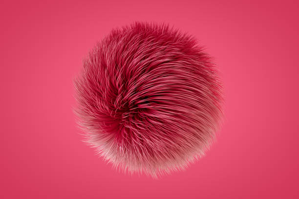 istock Abstract Fluffy Hairy Fur Ball Viva Magenta Color 1450568596