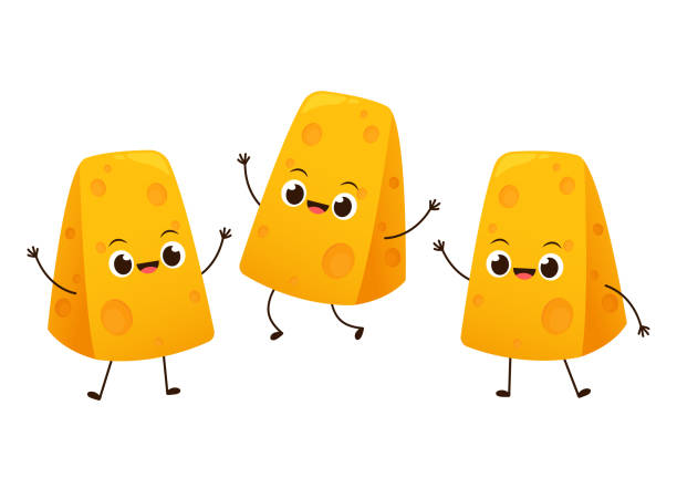 Cheese character design. Cheese on white background. symbol. mascot. Cheese character design. Cheese on white background. symbol. mascot. cheddar cheese stock illustrations