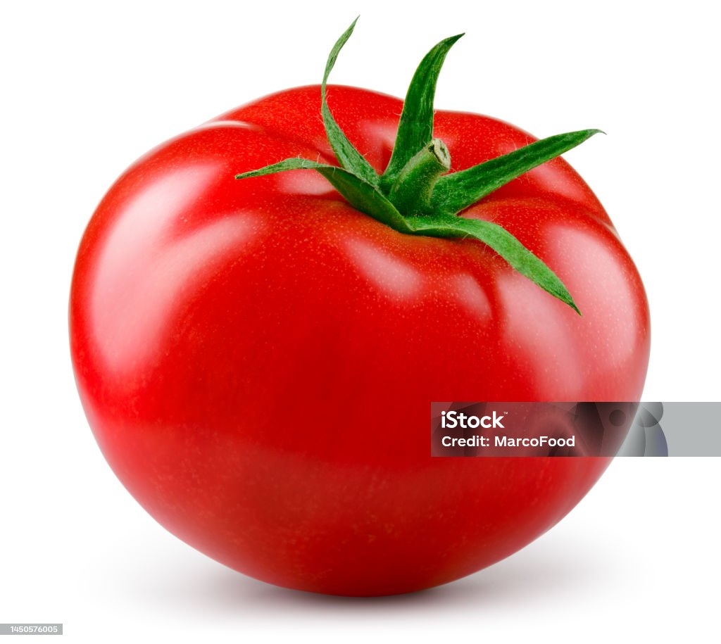 Tomato isolated. Tomato on white background. Perfect retouched tomatoe side view. With clipping path. Full depth of field. Tomato isolated. Tomato on white background. Perfect retouched tomat side view. With clipping path. Full depth of field. Tomato Stock Photo